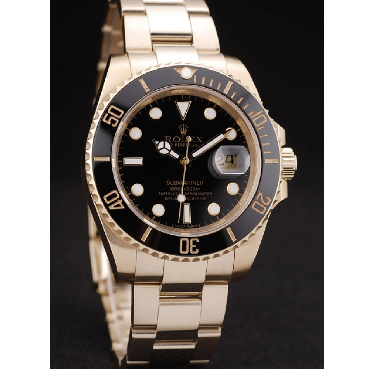 Good copy rolex watches Rolex Black Submariner 98231 Bezel Black Dial Ceramic 0702